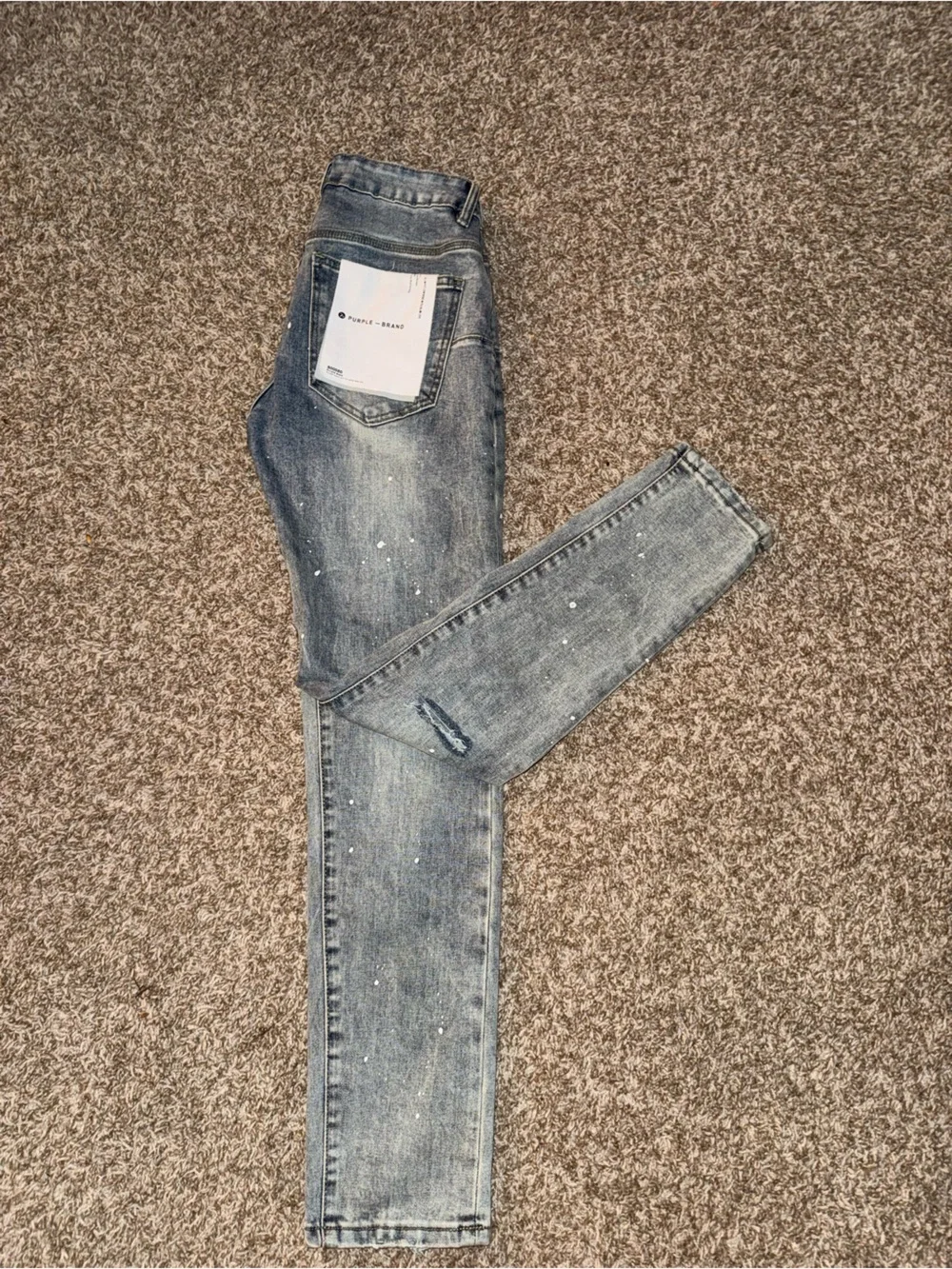 Men's Straight Fit Distressed Purple Brand